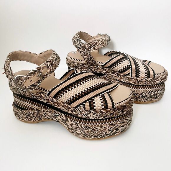 Amambaih Carmen Platform Sandals 37.5 NWOB - Picture 1 of 5